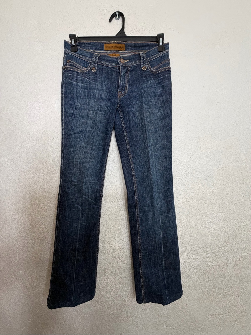 Vintage Y2K Saforte Low Rise Bootcut Jeans Dark Wash Embroidered Pockets Size 26